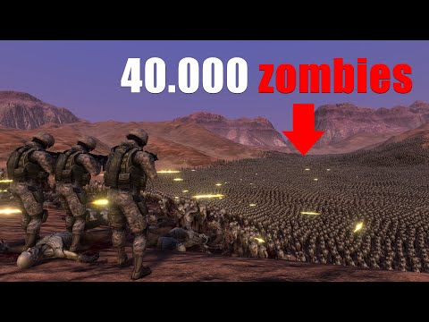 200 Modern Soldiers vs 40 000 Zombies | Ultimate Epic Battle Simulator UEBS