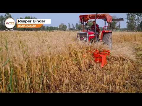 Reaper Binder Working Demo | Fast Crop Cutting & Binding Machine 🌾⚙️