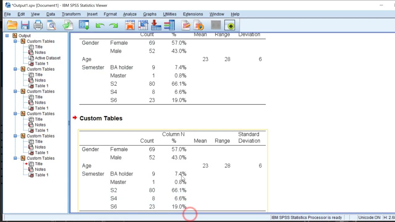 How to analyze demographic variables in one table