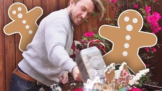 GINGERBREAD HOUSE SMASHING CHALLENGE! (Squad Vlogs)