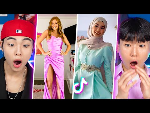 Koreans react to TikTok Prom Dress for the first time! | PEACH