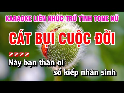 Karaoke Liên Khúc Trữ Tình Tone Nữ Nhạc Sống Dễ Hát - Cát Bụi Cuộc Đời | Nguyễn Linh