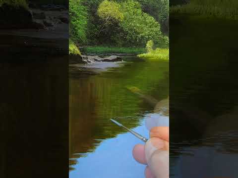 Painting Hyper-Realistic River Reflections #art #painting #satisfying #shorts