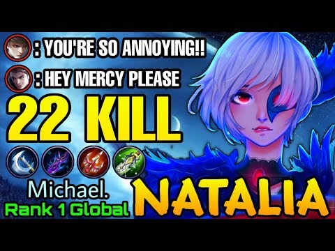 Natalia Beast Mode Insane 22 Kills - Top 1 Global Natalia Michael. - Mobile Legends