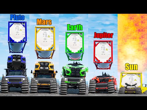 Gravity Difference #11 - Earth, Pluto, Jupiter, Mars, Sun - Beamng drive