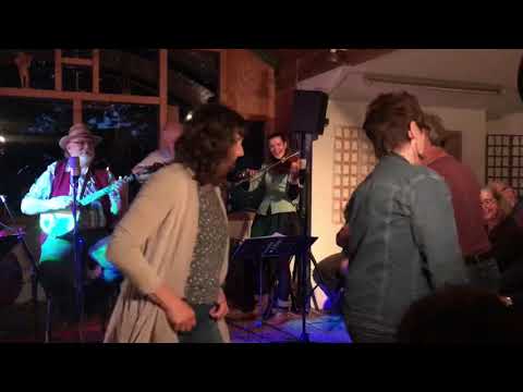 Germans line dancing to Indian on a Stump - Ol Potatoes String Band