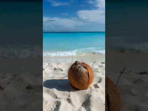 Pure beach vibes 🌴 Crystal-clear waves, soft sand, and a coconut by the sea. Relax and enjoy.