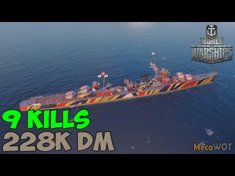 World of WarShips | Kitakaze | 9 KILLS | 228K Damage - Replay Gameplay 1080p 60 fps