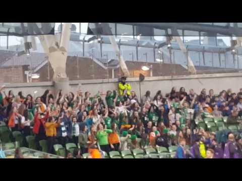 Republic of Ireland vs Iceland - Girls dancing