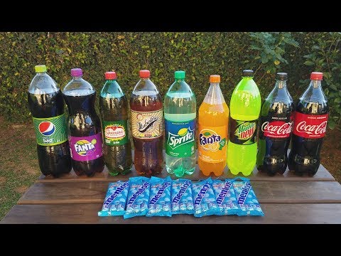 Experimento com Mentos e vários Refrigerantes!