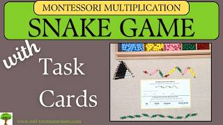 Montessori Multiplication Snake Game - Task Card Multiplication Facts