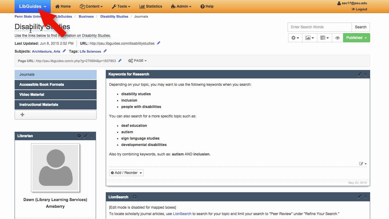 LibGuides: Creating a Guide