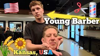 💈Barber School Student Focused & Determined — Doing His Best to Impress! 💪 Hutchinson, Kansas 🇺🇸