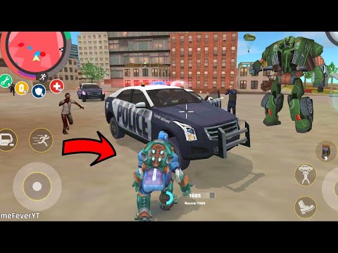 Rope Hero: Vice Town (Rope Hero Throw Police Car) Car Robot Big Bang on Road - Android Gameplay HD