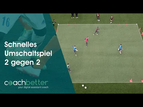 Neue Fußballübung 👀⚽  | Schnelles Umschaltspiel 2 gegen 2 🔥  | coachbetter