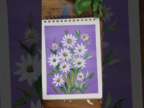 Beautiful Flower || Flower Painting #art #painting #drawing #acrylicscenery #easy