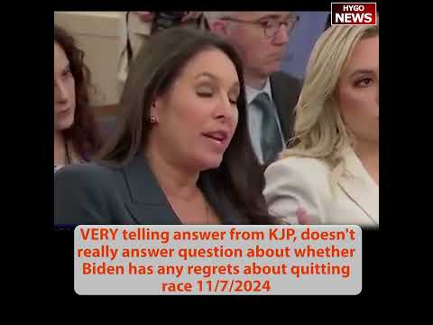 VERY telling answer, doesn't really answer question if Biden has any regrets quitting race