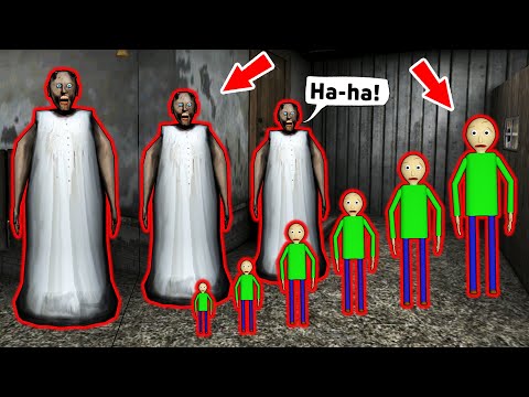 Granny vs small Baldi vs Big Granny - funny horror animation (30 mins of fun)