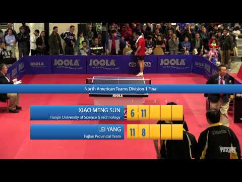 2013 JOOLA / NATT Teams Final: Xiao Meng Sun vs Lei Yang