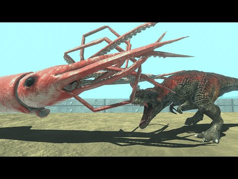 Colossal Squid DEATH RUN (Carnivore Dinosaurs) - Animal Revolt Battle Simulator