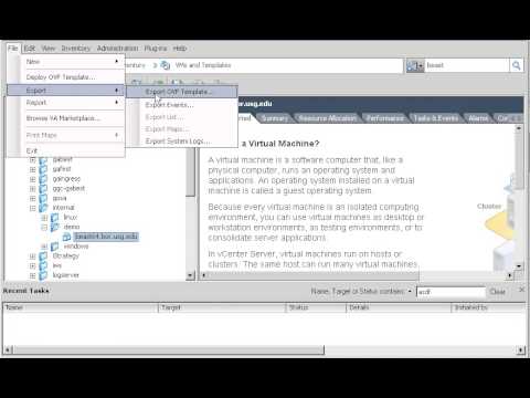 Virtual Center: Export OVF Template