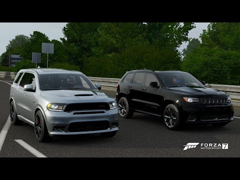 Forza 7 Drag race: Dodge Durango SRT (Tuned) vs Jeep Trackhawk