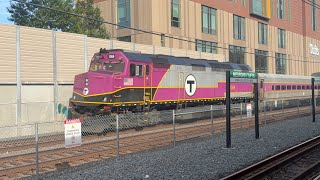 MBTA F40 Friday !! Commuter Rail Lowell Line passing Medford/Tufts