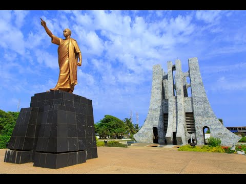 Statue & Mausoleum at Kwame Nkrumah Memorial Park on Accra City Tour - Ghana Dec 2020 Journey