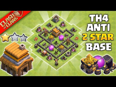 Town hall 4(Th4) Base | Town hall 4(Th4) Farming/Trophy/Pushing/War Base | Coc Th4 Base (Link) 2023