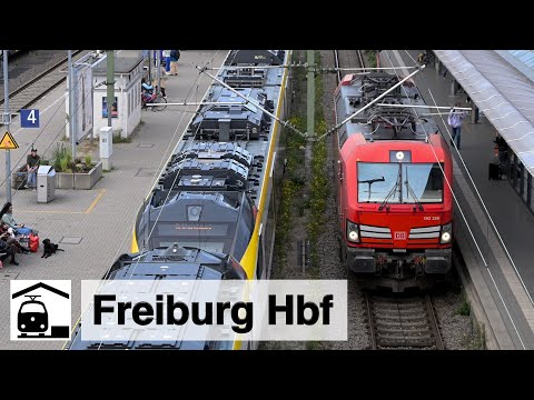 What is the Black Forest Railway doing at Freiburg Central Station?