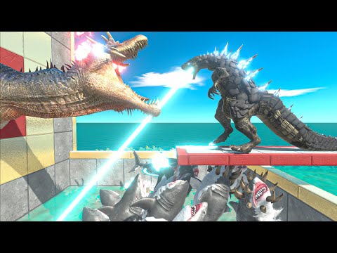 Don't Fall Into The MEGALODON POOL  - Animal Revolt Battle Simulator