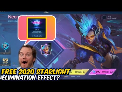 FREE 2020 STARLIGHT ELIMINATION EFFECT (BUG OR GIFT FROM MOONTON?) | MOBILE LEGENDS