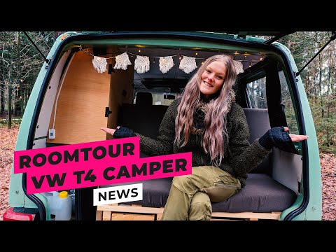 Selbst ausgebauter VW T4 Campervan mit Fernseher | Roomtour VAN TOUR