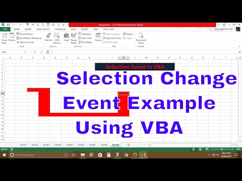 VBA Event ( Selection change Example)