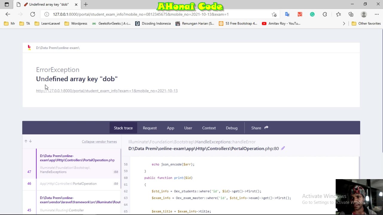 Undefined array key laravel 8