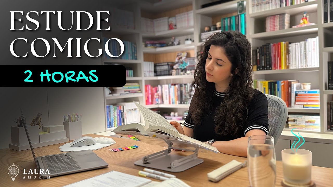 Estude Comigo em TEMPO REAL (2 horas) #405 | Study with me | Laura Amorim