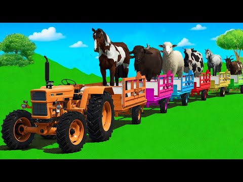BUFFALO, SHEEP, HORSES, COWS & GOATS TRANSPORT WITH UTB TRACTORS - FS25