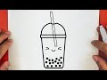 HOW TO DRAW A CUTE DRINK MILK COFFEE BUBBLE, STEP BY STEP, DRAW Cute things