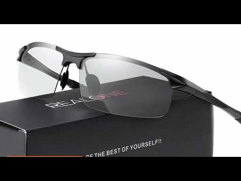 Sunglasses Photochromic Clear to Grey Sport Polarized Sun Glasses for Men Running Everyday Glasses