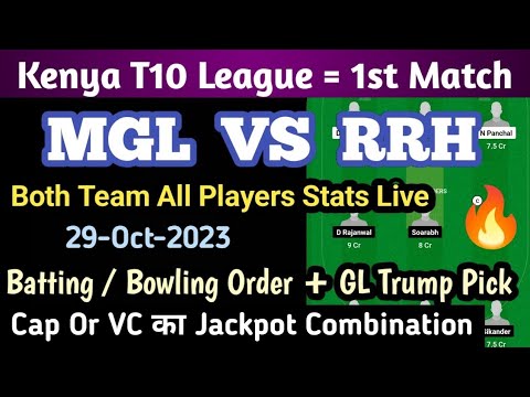 MGL VS RRH Fantasy Dream11 Prediction, MGL VS RRH Kenya T10 Championship Match Preview