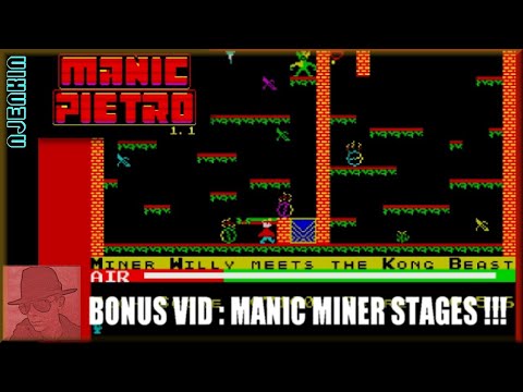 Manic Pietro - Bonus Vid - The Manic Miner Stages - ZX Spectrum 128K !! with Commentary