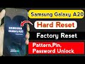 Samsung A20 Hard Reset | Pattern Unlock | Factory Reset | A20 Unlock FRP Bypass