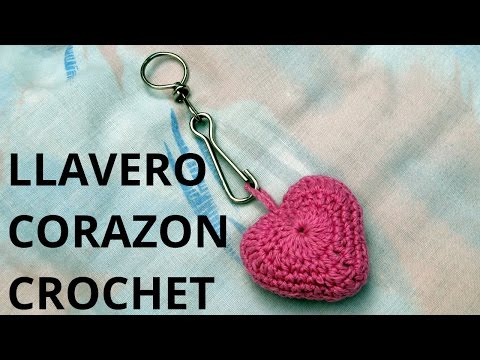 Cómo tejer un llavero corazón en tejido crochet o ganchillo tutorial paso a paso