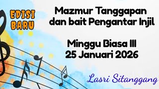 Download lagu Mazmur Tanggapan||EDISI Baru| Minggu Biasa III || 25 Januari  2026 || Lasri Sitanggang mp3