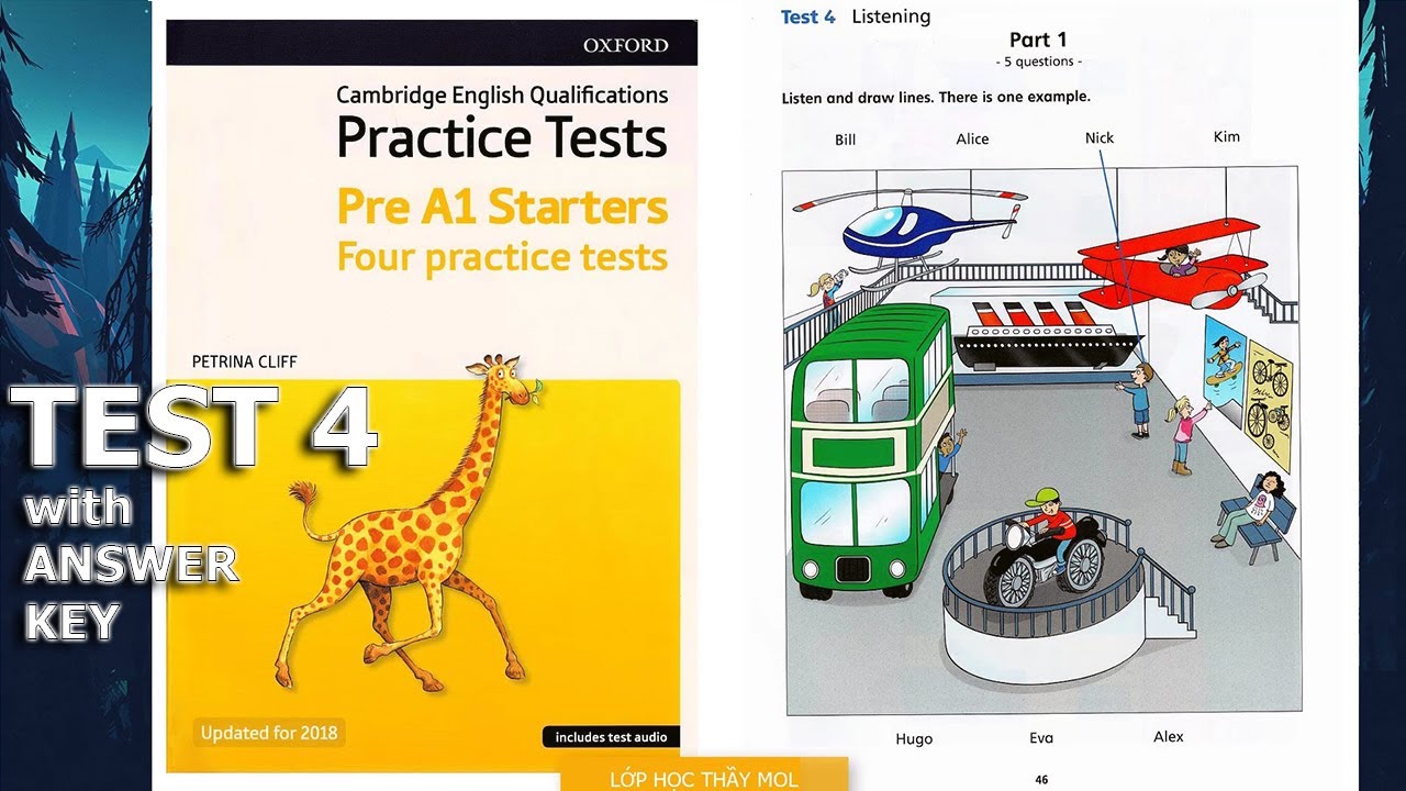 Starters 4 Practice Tests 4 OXFORD - Listening Test 4 (Có ĐÁP ÁN & SÁCH PDF ở phần mô tả)