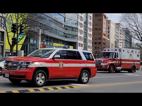 DC Fire And EMS Supervisor 6 And Medic 1 Passing By In Downtow, Washington, D.C.