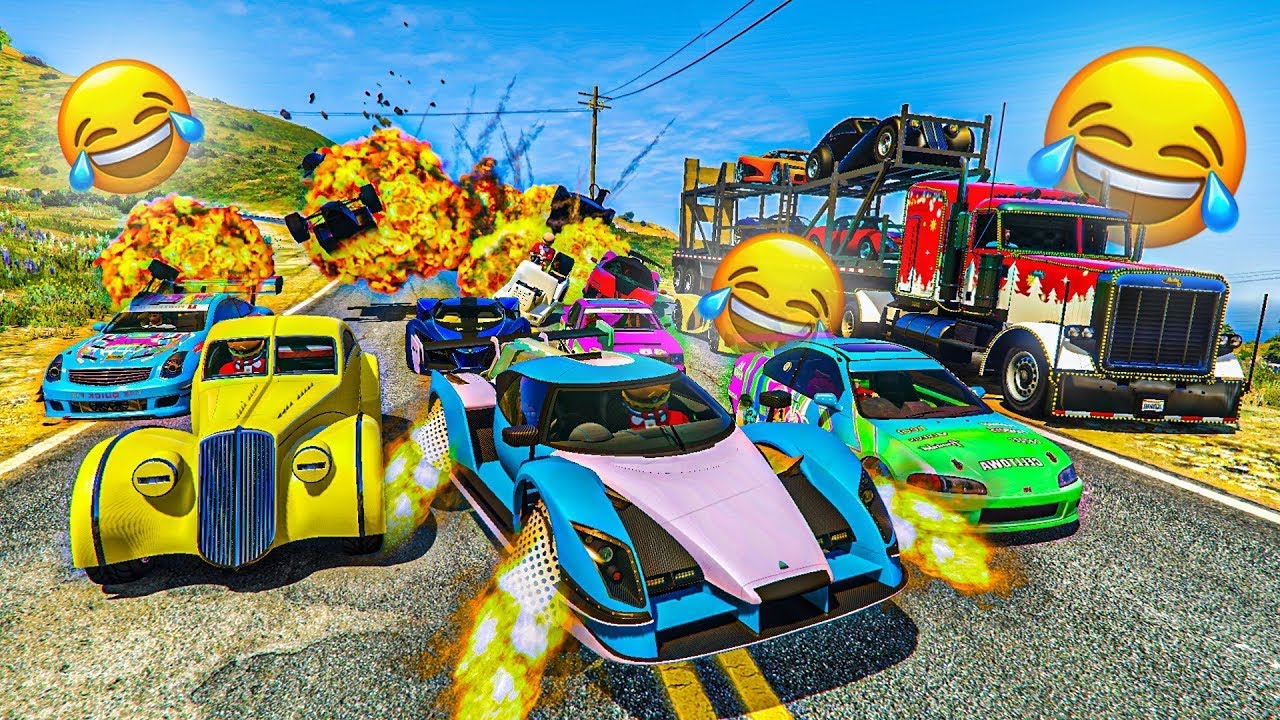 EL MEJOR ÚLTIMO EXPLOTA CON COCHES ALEATORIOS DE MI VIDA! RISAS INFINITAS!!   GTA 5 ONLINE