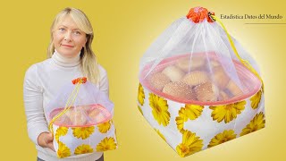 Bread Basket or Food Cover With Tulle or Mesh Fabric