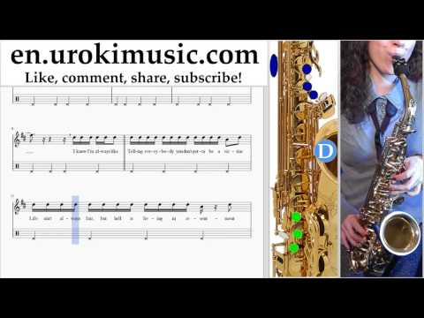 Saxophone lessons (Alto) Kesha - Learn To Let Go Sheet Music Tutorial um-i352