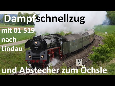 Dampfschnellzug mit 01 519 nach Lindau am 01.05.2018